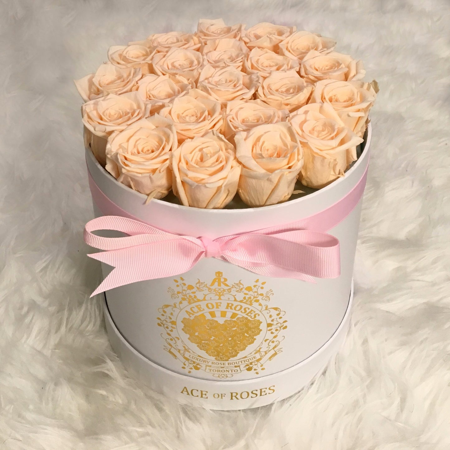 19-23 Eternity Roses. Real roses preserved naturally with a proprietary solution to keep them stunningly beautiful for a year or more. No water or direct sunlight needed.