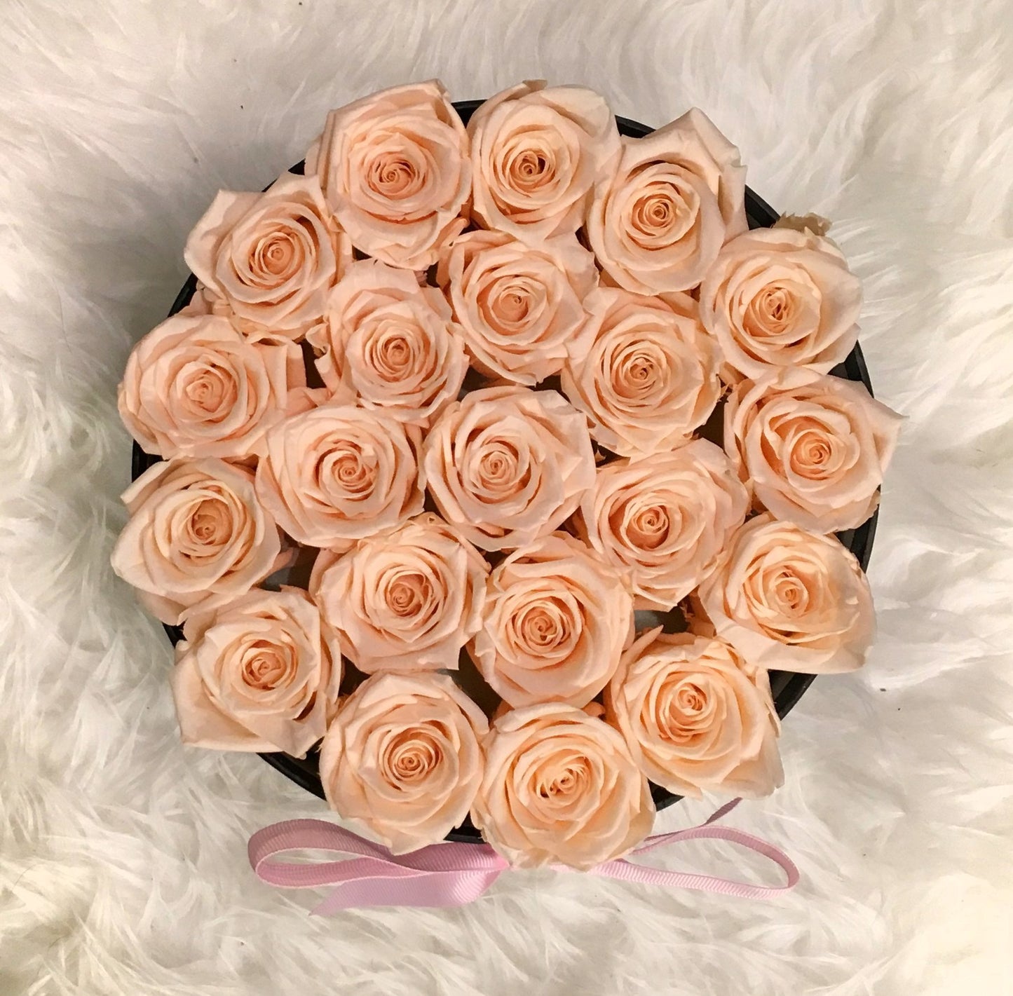 19-23 Eternity Roses. Real roses preserved naturally with a proprietary solution to keep them stunningly beautiful for a year or more. No water or direct sunlight needed. 